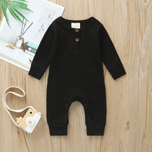 Load image into Gallery viewer, 2019 Baby Spring Autumn Clothing Newborn Infant Baby Boy Girl Cotton Romper Knitted Ribbed Jumpsuit Solid Clothes Warm Outfit