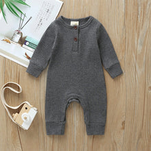 Load image into Gallery viewer, 2019 Baby Spring Autumn Clothing Newborn Infant Baby Boy Girl Cotton Romper Knitted Ribbed Jumpsuit Solid Clothes Warm Outfit