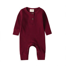Load image into Gallery viewer, 2019 Baby Spring Autumn Clothing Newborn Infant Baby Boy Girl Cotton Romper Knitted Ribbed Jumpsuit Solid Clothes Warm Outfit