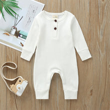 Load image into Gallery viewer, 2019 Baby Spring Autumn Clothing Newborn Infant Baby Boy Girl Cotton Romper Knitted Ribbed Jumpsuit Solid Clothes Warm Outfit