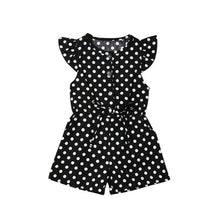 Load image into Gallery viewer, Kids Girls Dot Print Short Sleeve Sweet Jumpsuit Bodysuit Baby Kids Children Casual Outfits Clothes Playsuit 80-120 Size Summer