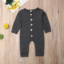 Load image into Gallery viewer, Pudcoco Newborn Baby Boy Girl Clothes Solid Color Cotton Button Romper Jumpsuit One-Piece Outfit Playsuit Autumn Clothes