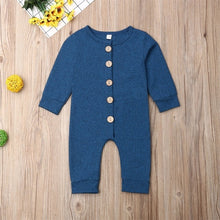 Load image into Gallery viewer, Pudcoco Newborn Baby Boy Girl Clothes Solid Color Cotton Button Romper Jumpsuit One-Piece Outfit Playsuit Autumn Clothes
