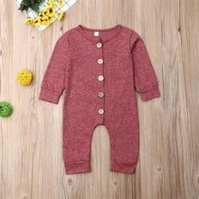 Load image into Gallery viewer, Pudcoco Newborn Baby Boy Girl Clothes Solid Color Cotton Button Romper Jumpsuit One-Piece Outfit Playsuit Autumn Clothes