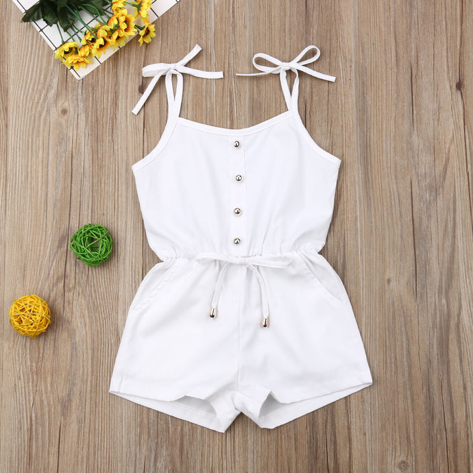 Emmababy Summer Newborn Baby Girl Clothes Solid Color Sleeveless Ruffle Strap Romper Jumpsuit One-Piece Outfit Sunsuit Clothes