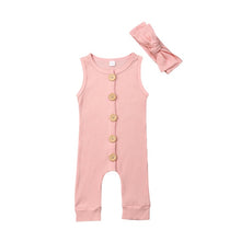 Load image into Gallery viewer, Newborn Baby Boy Girl Knitting Cotton Navy Blue Wine Red White Sleeveless Romper Clothes Outfits T-Shirt Long Pants And Hat 3Pcs