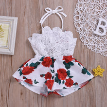 Load image into Gallery viewer, Pudcoco Summer Newborn Baby Girl Clothes Sleeveless Lace Flower Print Strap Romper Jumpsuit One-Piece Outfit Summer Clothes