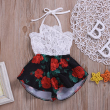 Load image into Gallery viewer, Pudcoco Summer Newborn Baby Girl Clothes Sleeveless Lace Flower Print Strap Romper Jumpsuit One-Piece Outfit Summer Clothes