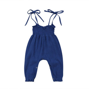 2019 Summer Kids Toddler Baby Girls Sleeveless Bandage Rompers Jumpsuit Overalls Infant Girls Cotton Playsuit Clothes Outfits