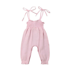 2019 Summer Kids Toddler Baby Girls Sleeveless Bandage Rompers Jumpsuit Overalls Infant Girls Cotton Playsuit Clothes Outfits
