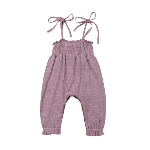 2019 Summer Kids Toddler Baby Girls Sleeveless Bandage Rompers Jumpsuit Overalls Infant Girls Cotton Playsuit Clothes Outfits