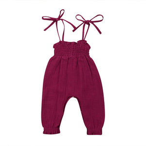 2019 Summer Kids Toddler Baby Girls Sleeveless Bandage Rompers Jumpsuit Overalls Infant Girls Cotton Playsuit Clothes Outfits